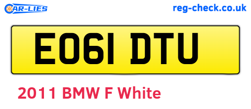 EO61DTU are the vehicle registration plates.
