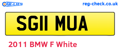 SG11MUA are the vehicle registration plates.