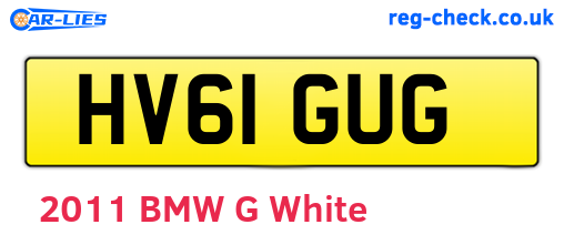 HV61GUG are the vehicle registration plates.