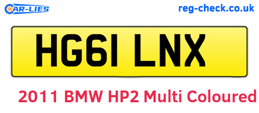 HG61LNX are the vehicle registration plates.