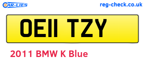 OE11TZY are the vehicle registration plates.