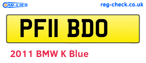 PF11BDO are the vehicle registration plates.