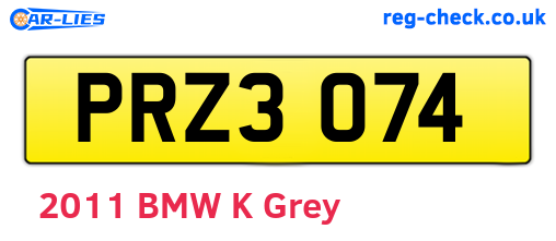 PRZ3074 are the vehicle registration plates.