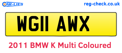 WG11AWX are the vehicle registration plates.