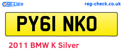 PY61NKO are the vehicle registration plates.