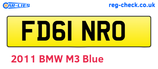 FD61NRO are the vehicle registration plates.