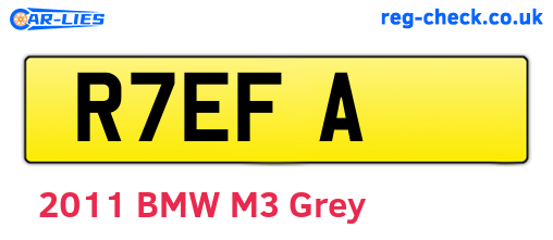 R7EFA are the vehicle registration plates.
