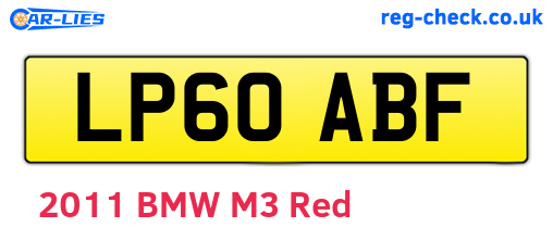 LP60ABF are the vehicle registration plates.