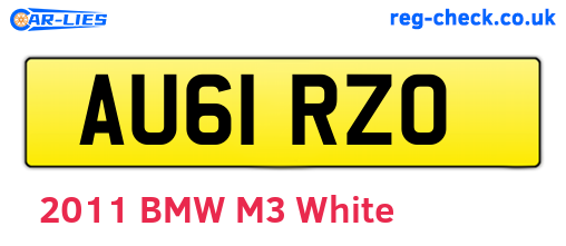 AU61RZO are the vehicle registration plates.