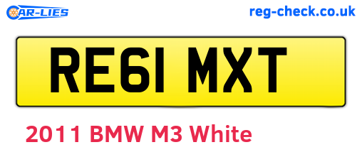 RE61MXT are the vehicle registration plates.