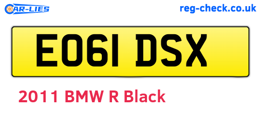 EO61DSX are the vehicle registration plates.