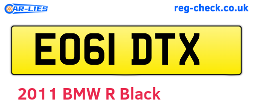 EO61DTX are the vehicle registration plates.