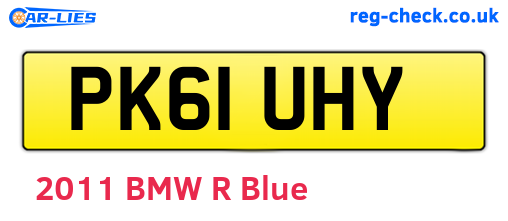 PK61UHY are the vehicle registration plates.