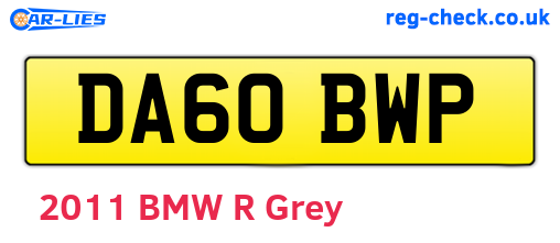 DA60BWP are the vehicle registration plates.