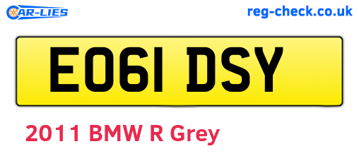 EO61DSY are the vehicle registration plates.