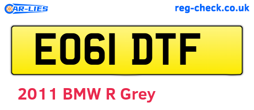 EO61DTF are the vehicle registration plates.