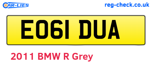 EO61DUA are the vehicle registration plates.