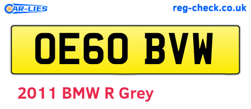 OE60BVW are the vehicle registration plates.