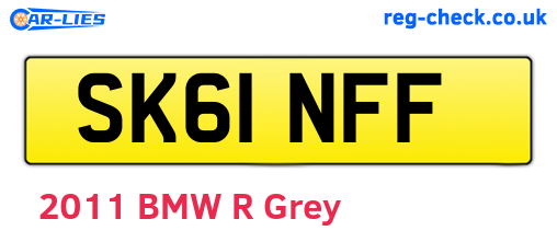 SK61NFF are the vehicle registration plates.