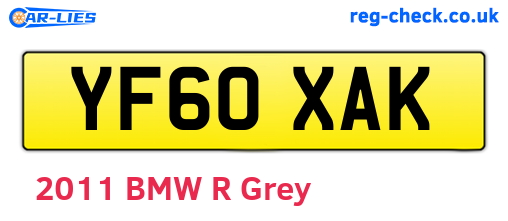 YF60XAK are the vehicle registration plates.