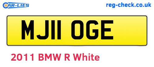 MJ11OGE are the vehicle registration plates.