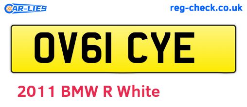 OV61CYE are the vehicle registration plates.