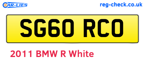 SG60RCO are the vehicle registration plates.