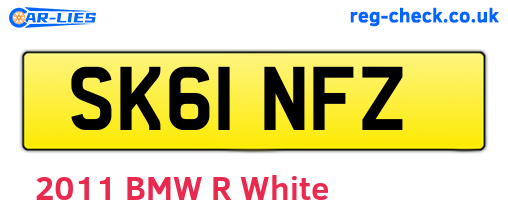 SK61NFZ are the vehicle registration plates.