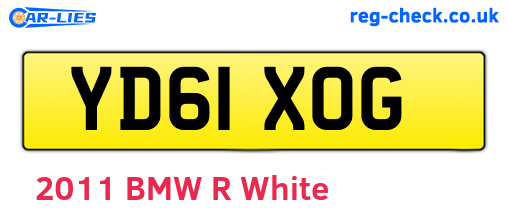 YD61XOG are the vehicle registration plates.