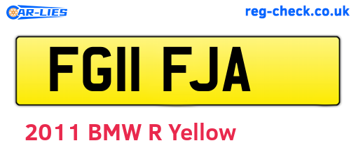 FG11FJA are the vehicle registration plates.