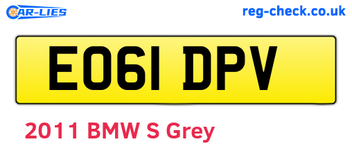 EO61DPV are the vehicle registration plates.