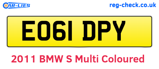 EO61DPY are the vehicle registration plates.