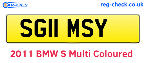 SG11MSY are the vehicle registration plates.