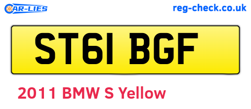 ST61BGF are the vehicle registration plates.