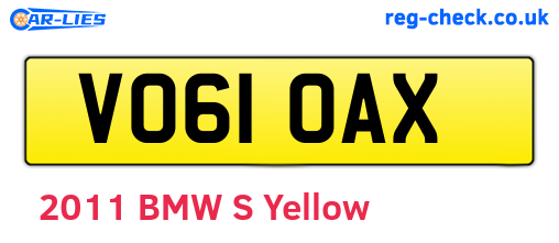 VO61OAX are the vehicle registration plates.