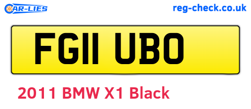 FG11UBO are the vehicle registration plates.