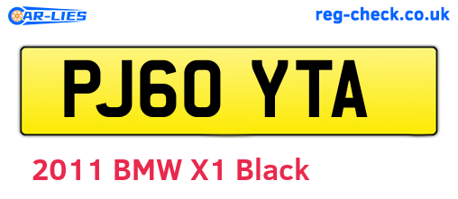 PJ60YTA are the vehicle registration plates.