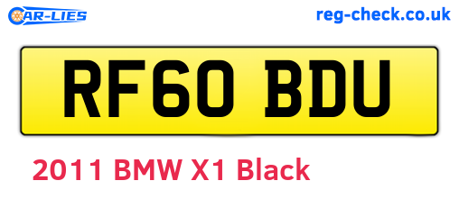 RF60BDU are the vehicle registration plates.