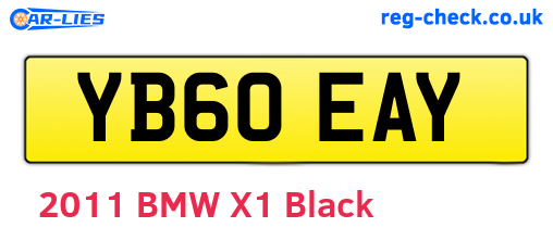 YB60EAY are the vehicle registration plates.