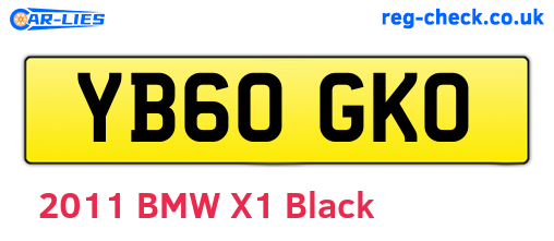 YB60GKO are the vehicle registration plates.