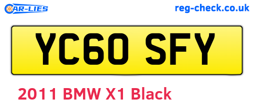 YC60SFY are the vehicle registration plates.
