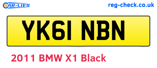 YK61NBN are the vehicle registration plates.