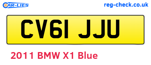 CV61JJU are the vehicle registration plates.