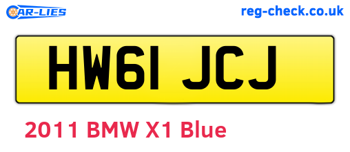 HW61JCJ are the vehicle registration plates.