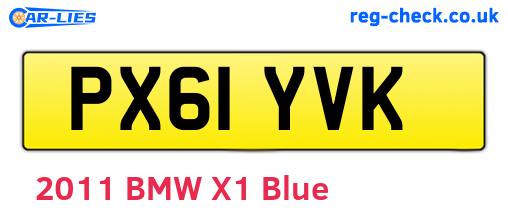 PX61YVK are the vehicle registration plates.