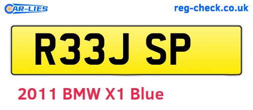 R33JSP are the vehicle registration plates.