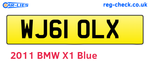 WJ61OLX are the vehicle registration plates.