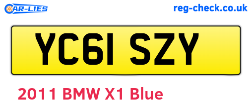 YC61SZY are the vehicle registration plates.