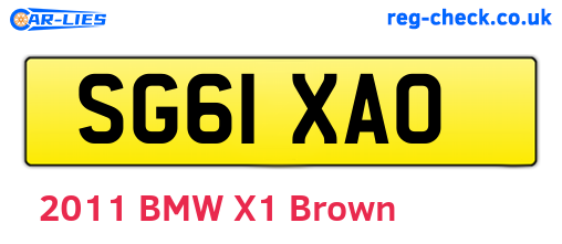 SG61XAO are the vehicle registration plates.