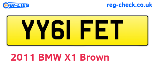 YY61FET are the vehicle registration plates.